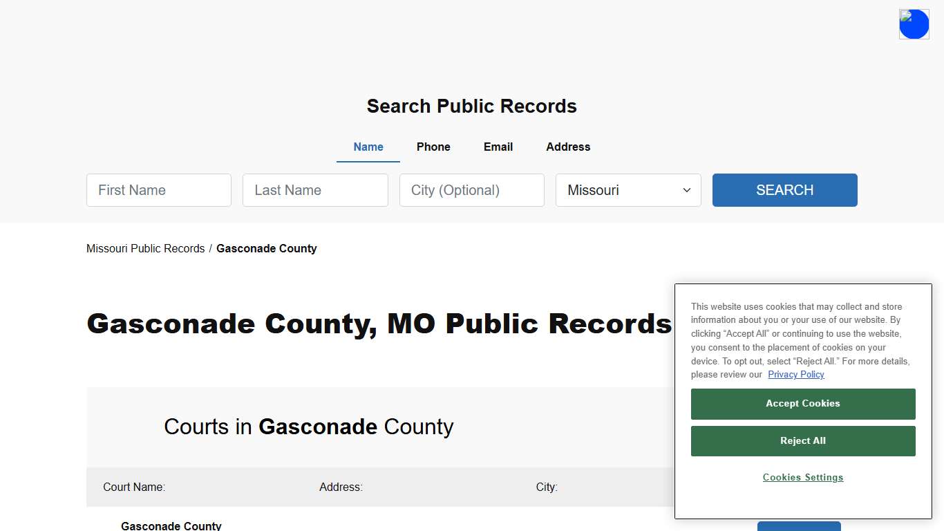 Gasconade County, MO Public Court, Arrest and Inmate Records - ThePublicIndex
